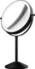 A black makeup mirror with an LED light ring on a stand, shown against a white background. Produktbild-Vorschau