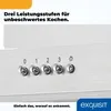 Close-up of the control panel of a range hood, showing speed settings and a light icon. Produktbild-Vorschau