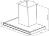 Technical drawing of a kitchen hood with dimensions. Produktbild-Vorschau