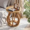 Tribesigns Runder Beistelltisch, aus Holz, im Landhausstil, Produktbild-Vorschau 5
