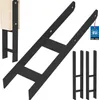 A product shot of black metal post supports and a wooden post, with a small EU certification tag. Podgląd zdjęcia produktu