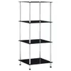 vidaXL Scaffale a 4 ripiani nero 40x40x100 cm in vetro Anteprima dell’immagine prodotto 6