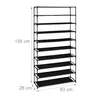 Scaffale per scarpe Relaxdays, con 10 ripiani, porta scarpe Anteprima dell’immagine prodotto 4