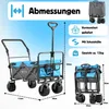 Bollerwagen faltbar, breite Räder , IM-4275 Azurblau, Produktbild-Vorschau 6