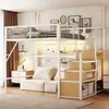 Merax Etagenbett Hochbett 140x200 mit Treppe, Kinderbett Produktbild-Vorschau 1