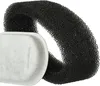 A close-up view of a white filter element and a black foam pre-filter, likely for a pet water fountain. Produktbild-Vorschau