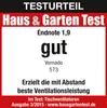 A review summary for a Vornado 573 fan from Haus & Garten Test. Podgląd zdjęcia produktu