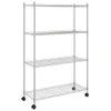 vidaXL Scaffale con 4 ripiani e ruote 90x35x142 cm Cromo Anteprima dell’immagine prodotto 1