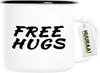 Huuraa Emaille Tasse Free Hugs Schriftzug 300ml Vintage Produktbild-Vorschau 1