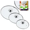 A collage of glass pot lids of different sizes, with a text overlay indicating sizes and quantity. Voir les images du produit