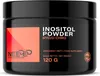 A black jar of inositol powder with orange and white text and graphics. Produktbild-Vorschau