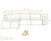 AX LIVING Couch Sofa L Form Didim L Creme – 292 cm, Produktbild-Vorschau 4
