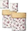 Baumwolle Satin Wendebettwäsche Blumen Weiß Orange 155x220 Produktbild-Vorschau 1
