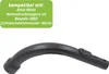 A black vacuum cleaner hose attachment is shown against a white background, with a green informational overlay in the top left corner. Produktbild-Vorschau