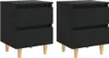 Comodini 2 pezzi con gambe in legno di pino nero 40x35x50 Anteprima dell’immagine prodotto 2