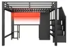 Metalowe łóżko piętrowe 140x200 cm z biurkiem, szafą, Podgląd zdjęcia produktu 19