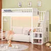 Flieks Etagenbett 90x200cm mit Stauraumtreppe, Kinderbett Produktbild-Vorschau 1