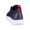A rear view of a blue Geox sneaker with a white sole and a red pull tab. Produktbild-Vorschau