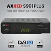 A product shot of a satellite receiver with marketing text and icons. Produktbild-Vorschau