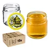 A collection of glass jars for preserves, some filled with honey, and a box of 10 jars. Podgląd zdjęcia produktu