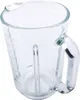 A close-up view of a clear glass blender jug with a handle. Anteprima dell’immagine prodotto