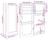 vidaXL Nástenná šperkovnica so zrkadlom biela 30x8,5x67 cm Náhľad obrázku produktu 8