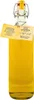 A bottle of yellow liquid with two tags attached to the neck. Produktbild-Vorschau