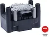 A black and silver ignition coil with a black connector and a red NGK logo in the bottom right corner. Produktbild-Vorschau