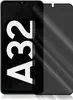 A screen protector for a Samsung Galaxy A32 phone is shown, with the phone's screen displaying large white text that reads 'A32'. Produktbild-Vorschau