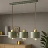 LUXOLAR 3-flammige Pendelleuchte Salbeigrün Gold – Moderne Produktbild-Vorschau 2