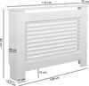 FineBuy Kryt radiátoru 112 cm, bílý matný lak, kryt topení, Náhled obrázku produktu 3