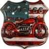 Tableau métallique en bois fait à la main Route 66 Red Voir les images du produit 1