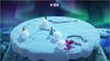 A group of characters are playing a snowball fight on a snowy platform under the aurora borealis. Produktbild-Vorschau