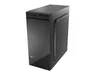 A black computer tower case is shown against a white background. Produktbild-Vorschau