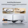 A white robotic vacuum cleaner is shown with diagrams illustrating its features. Náhľad obrázku produktu