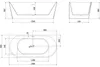 Mexen Oval samostatně stojící nástěnná vana 180 x 80 cm, Náhled obrázku produktu 6