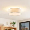 Lindby LED-Deckenlampe Ellamina, 40 cm, weiß, Textil Produktbild-Vorschau 3