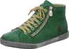 A single green high-top sneaker with tan laces and a side zipper is shown against a white background. Produktbild-Vorschau