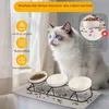 Erhöhter Katzennapf 3er Set Keramik mit Metallhalter und Produktbild-Vorschau 4