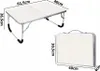 A foldable table and its folded form are shown with dimensions indicated. Anteprima dell’immagine prodotto