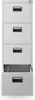 A tall, gray, four-drawer filing cabinet with one drawer partially open. Anteprima dell’immagine prodotto