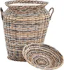 A woven basket and a smaller woven tray. Produktbild-Vorschau