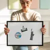 Magnetische Tafel 100x70 cm – Schwarzer Rahmen – Farbe Weiß Produktbild-Vorschau 2