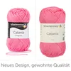 A collage of two images showing balls of pink yarn. Produktbild-Vorschau