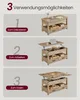 Collage showing a coffee table in three different configurations: decorated, used for work, and used for dining. Produktbild-Vorschau