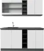Singleküche Vicco R-Line Weiß/Anthrazit 160 cm  J-Shape, AP Produktbild-Vorschau 1