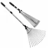Metallener Gartenrechen, fächerförmig, für Laub und Gras, Produktbild-Vorschau 1