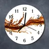 Glasuhr Wanduhr Küchenuhr Echt-Glas 30fi cm Wasser orange Produktbild-Vorschau 2