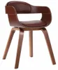 vidaXL Jedálenská stolička Brown Bent Wood and Faux Leather Náhľad obrázku produktu 6