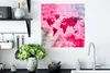 MuchoWow® Poster Weltkarte - Zeitungen - Rosa 50x50 cm - Produktbild-Vorschau 3